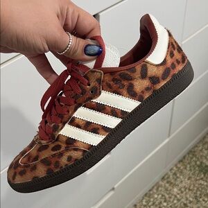 Adidas Women's Leopard Sneakers - Brown and White